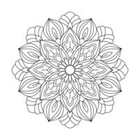 Circle pattern petal flower of mandala with black stock color vector