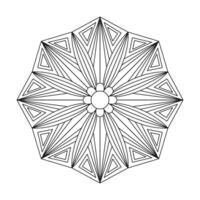 Geometric mandala flower for coloring book pattern on a white background vector