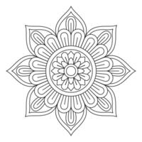 simple mandala pattern coloring pages mandala outline easy design for kids vector