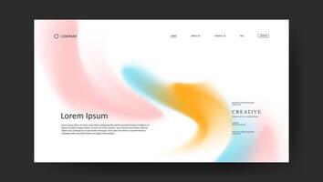 landing page with colorful fluid gradient design vector