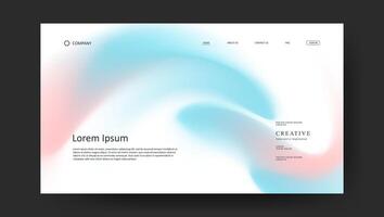 landing page background with pink and blue fluid gradient design vector