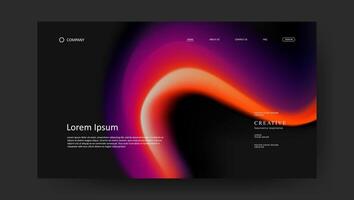 landing page with retro fluid gradient background vector