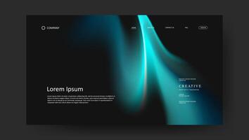 landing page with blue fluid gradient background vector
