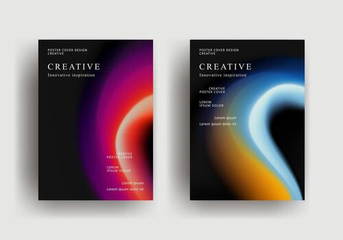 aterrizaje página con retro fluido degradado antecedentes diseño vector