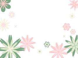 pastel shade of blossom flower pattern on white background vector
