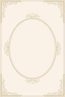 Beautiful ornament vintage border or frame on beige background. vector