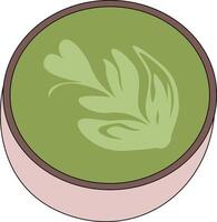 Matcha Art Drink Flat Illustration vector