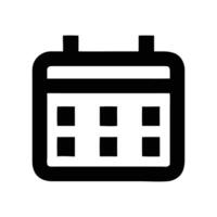 a black and white calendar icon on a white background vector