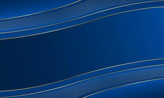 Elegant Blue and Gold Luxury Background with gold lines vector