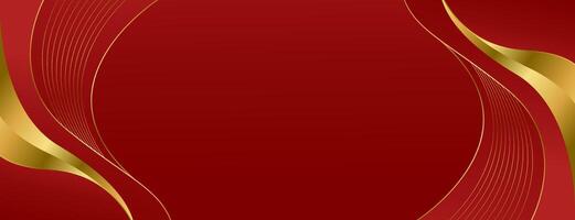 Elegant Red and Gold Abstract Luxury Banner Background. Modern wave design. Suitable for web banners, Invitations, awards, events, templates, covers, pages, and headers vector