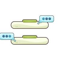 illustration of green chat box with typing indicator vector