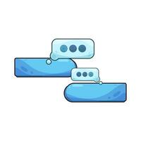 blue chat box with typing indicator vector