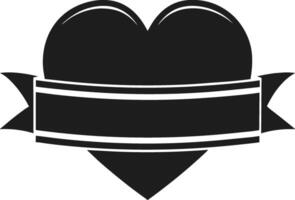 Heart with Ribbon Banner - Customizable Love and Mother's Day Design vector