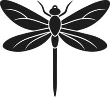 Stylized Dragonfly Silhouette - Elegant Insect for Nature and Spring Designs vector