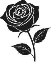 Elegant Rose Silhouette - Perfect Floral Design for Mother's Day and Romantic Occasions vector