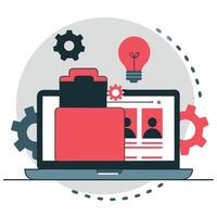 Open Source Software Development and Collaboration Concept Illustration vector
