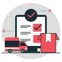 Illustrative Representation of Order Confirmation with Joyful Symbols vector