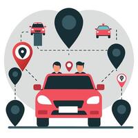 Concept Illustration of an Innovative and Convenient Ride-Hailing Service vector