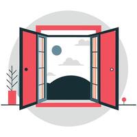 Open Window Design Concept for Improved Ventilation and Natural Light vector