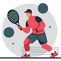 Captivating Concept Illustration Depicting the Dynamicism of a Padel Player in Motion vector