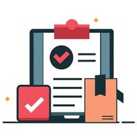 Digital Illustration of an Order Confirmation Email with a Checkmark Icon vector