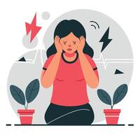 Illustrated Concept of Panic Disorder, Its Key Features and Symptoms vector