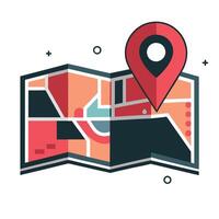 Intricate Concept of Paper Map Exploration and Navigation vector