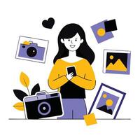 Conceptual Illustration of Modern Photo Editing Technology vector