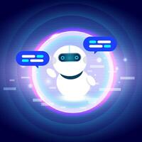 AI Chatbot Innovation in a Futuristic Digital World vector