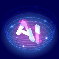 AI Digital Vortex with Neon Glow Effects vector