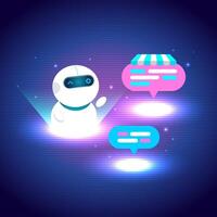 AI Chatbot Assisting with Online Communication vector