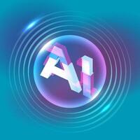 Futuristic AI Glow in Digital Sphere vector