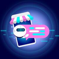 AI Chatbot Innovation in a Futuristic Digital shop vector