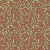 Botanical seamless pattern in pastel tone with leaves. Thin green stems with leaves watercolor background isolated. Plants arrangements hand drawn ornament print. Design for textile, package, paper vector