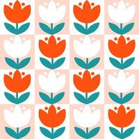 Seamles pattern with tulip. vector