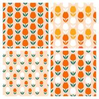 Seamles pattern set with tulip. vector