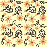 doddle pattern with floral ornate vector