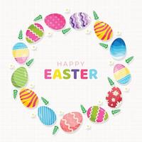 Easter egg decoration with circular shape isolated on white background for easter day template design vector