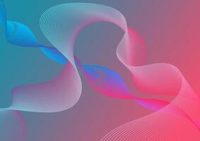 Abstract Flowing Ribbons of Color A vibrant composition of graceful, flowing ribbons in a blend of blue and pink hues against a softly graded background. vector