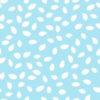 Seamless minimalist pattern with abstract white teardrop shapes scattered on a bright blue background. Elegant and plain design suitable for fabrics, wallpapers, or digital prints. vector