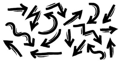 hand drawn Arrows icons Set. arrow icon with various directions Doodle design element. isolated on a white background vector