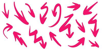 hand drawn Arrows icons Set. arrow icon with various directions. Doodle illustration isolated on a white background vector