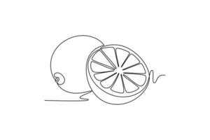 Lime. Fruits concept. Single line draw design. graphic illustration vector
