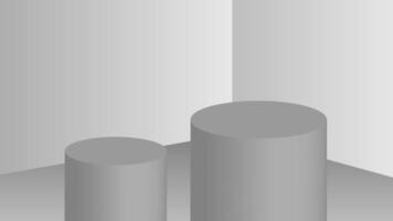White and grey color product display podium in studio room vector