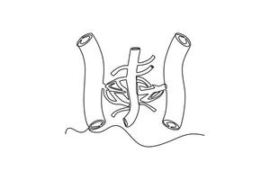 Lymphatic system. parts of the body concept. Single line draw design. graphic illustration vector