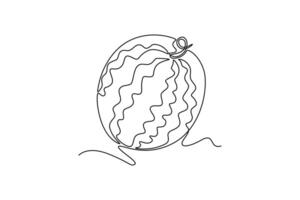 Watermelon. Fruits concept. Single line draw design. graphic illustration vector
