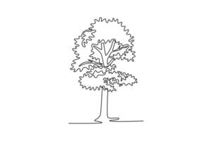 Maple. Tree and flower concept. Single line draw design. graphic illustration vector