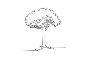 Willow. Tree and flower concept. Single line draw design. graphic illustration vector