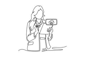 Hand touching Secure Access Service Edge icon on smartphone virtual screen. Technology in business concept. Single line draw design. graphic illustration vector