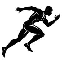 A silhouette of a man running in a race vector